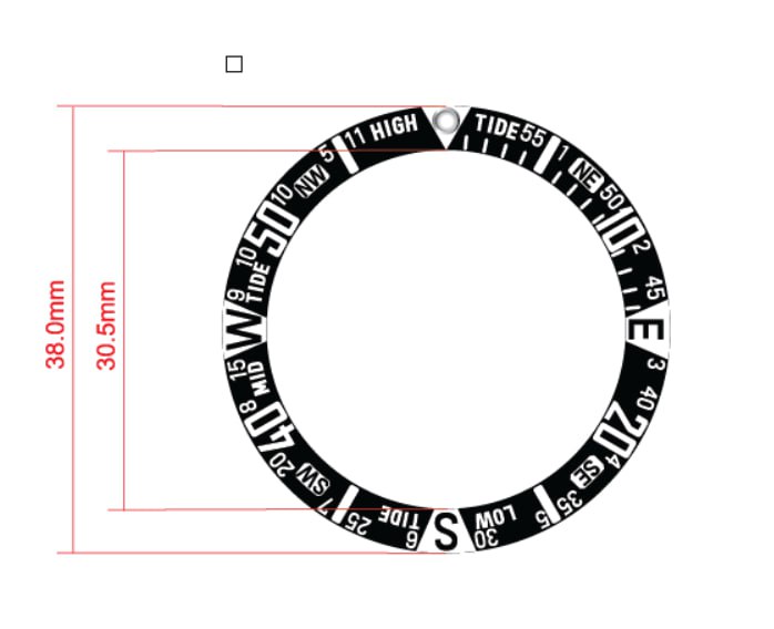 O.U.T.C.A.S.T. Sloped Ceramic Bezel Insert (Multi-Function, 30.5mmx38mm)