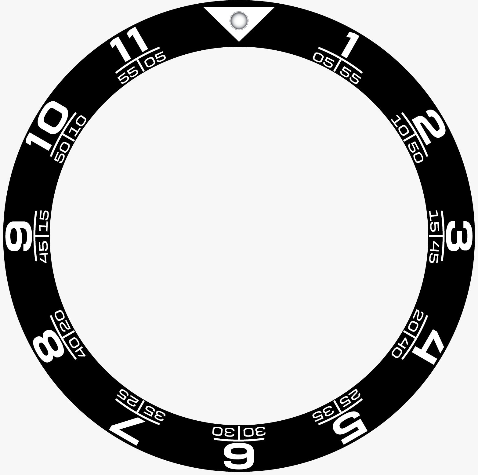 12-Hour “T” Sloped Ceramic Bezel Insert (30.5x38mm)