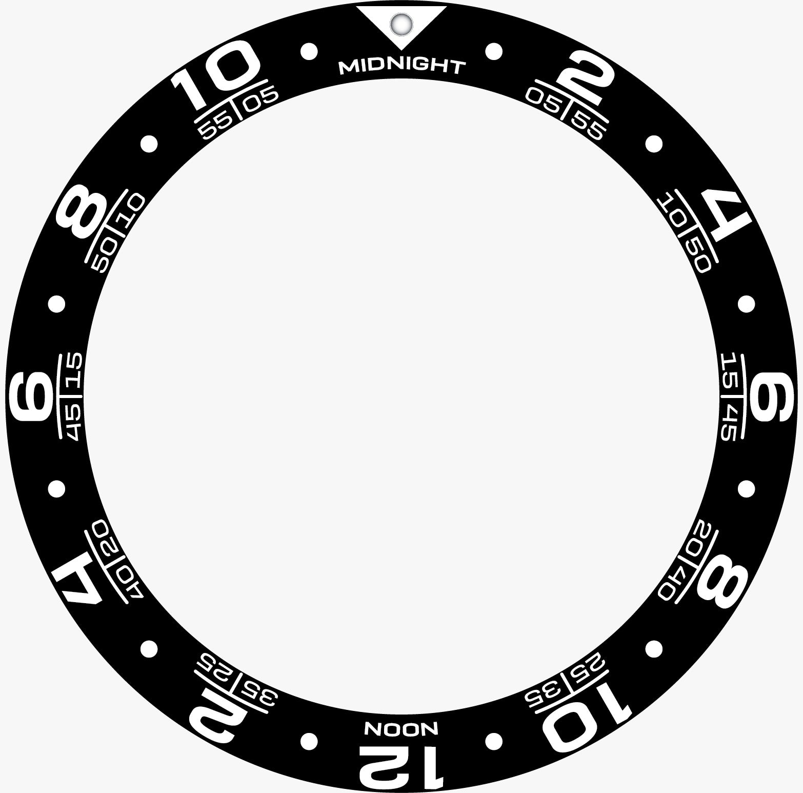 GMT “Double 12” Sloped Ceramic Bezel Insert (30.5x38mm)